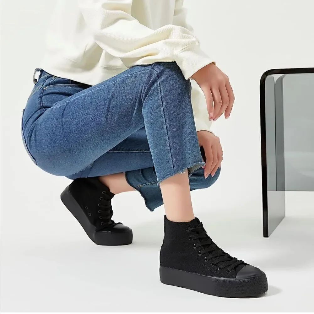 Platform Canvas High Top Sneakers